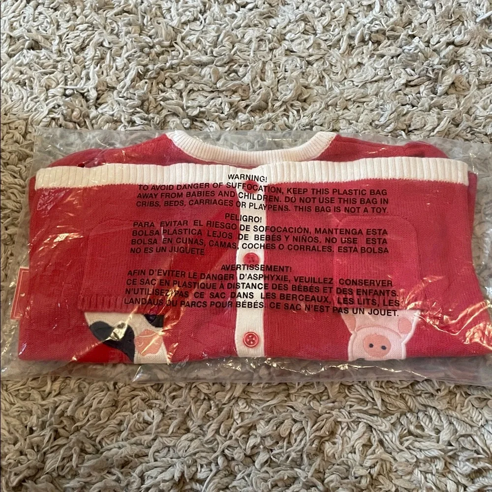2021 Gymboree “Farming Friends” Embroidered Animal Cardigan, Size 6